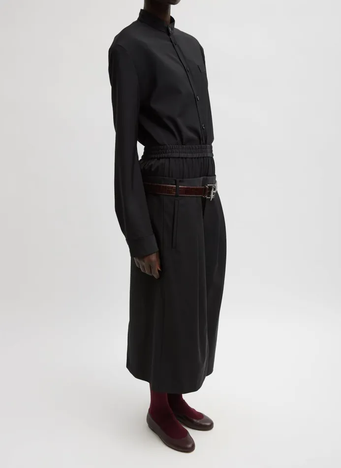 Women Tops Tibi Recycled Tropical Wool Detached Shirt Black