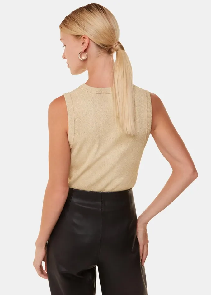 Women Tops Whistles Gold Luna Sparkle Tank