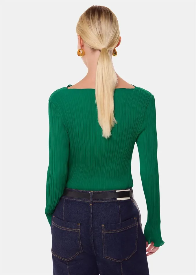 Women Tops Whistles Green Elsa Plisse Top