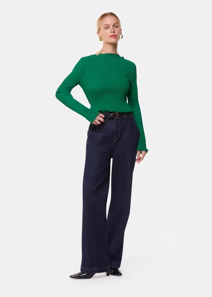 Women Tops Whistles Green Elsa Plisse Top