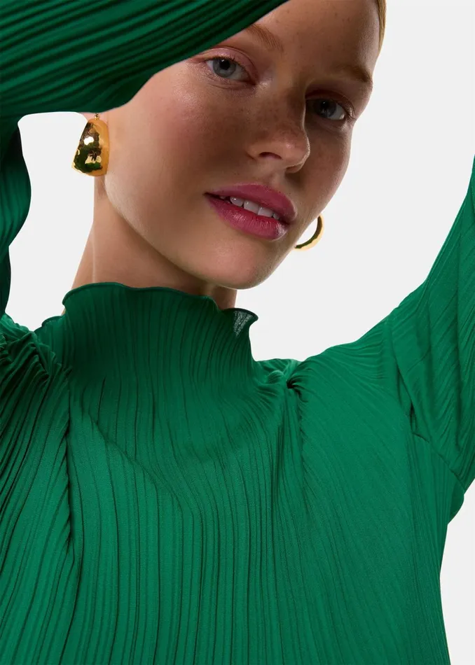 Women Tops Whistles Green Elsa Plisse Top