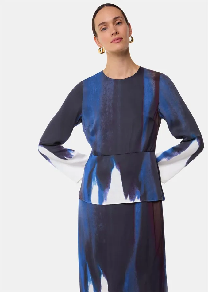 Women Tops Whistles Multicolour Ice Dye Print Top