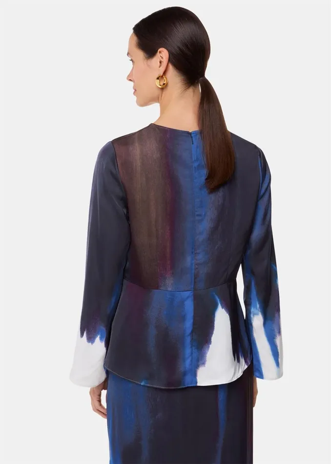 Women Tops Whistles Multicolour Ice Dye Print Top