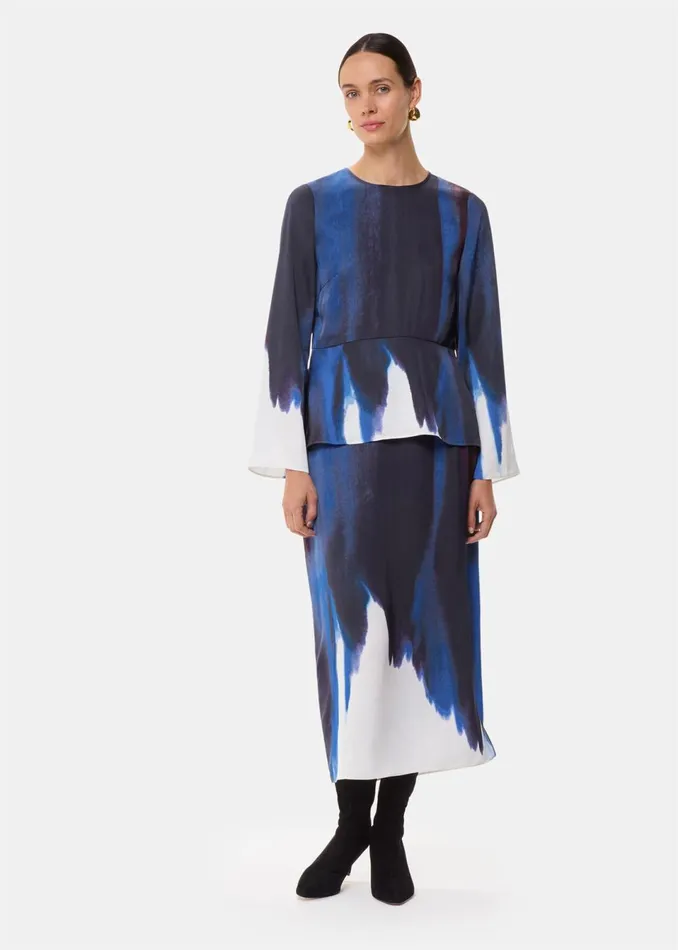 Women Tops Whistles Multicolour Ice Dye Print Top
