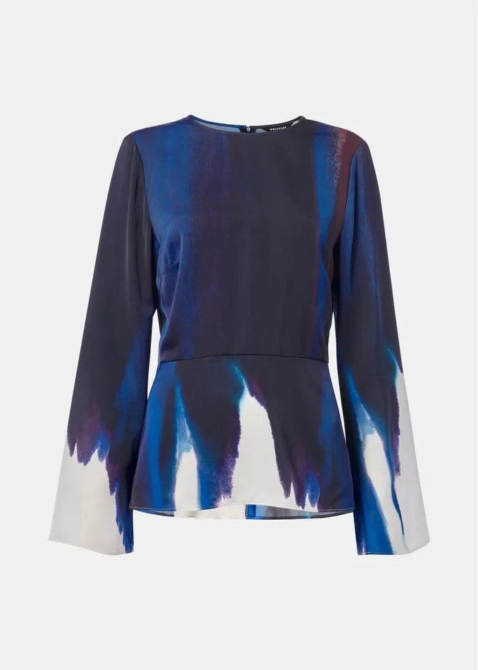 Women Tops Whistles Multicolour Ice Dye Print Top