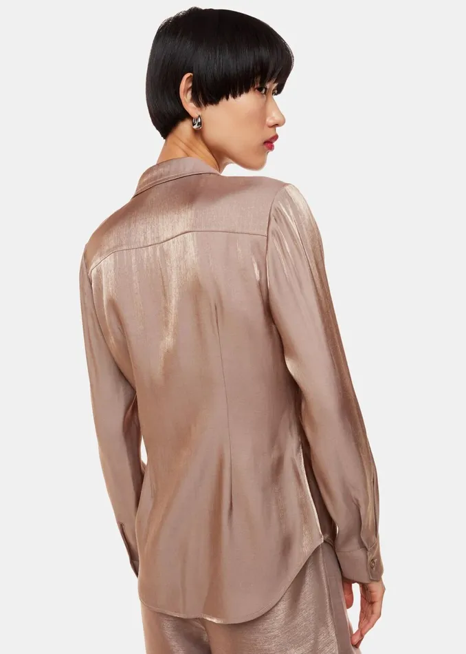 Women Tops Whistles Pewter Tara Metallic Shirt