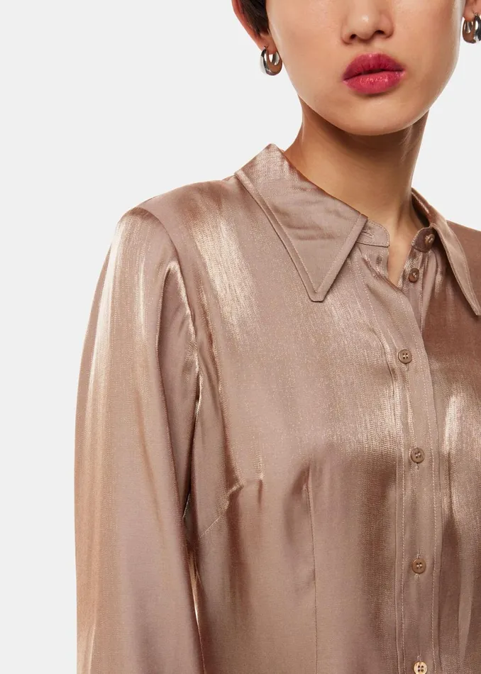 Women Tops Whistles Pewter Tara Metallic Shirt