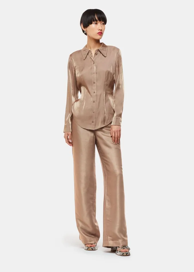Women Tops Whistles Pewter Tara Metallic Shirt