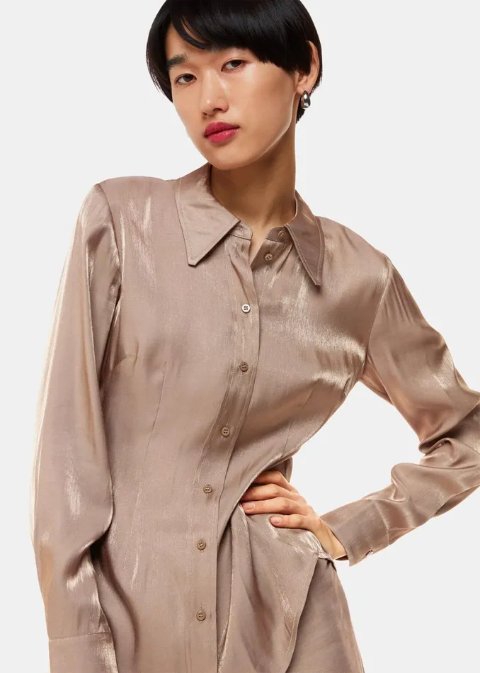 Women Tops Whistles Pewter Tara Metallic Shirt