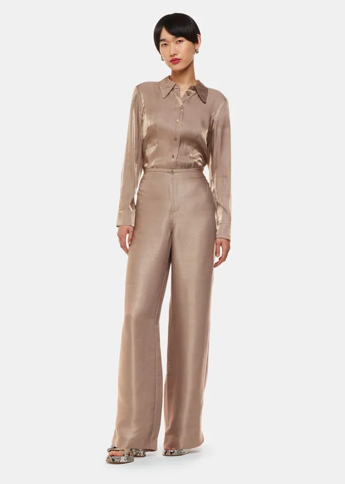 Women Tops Whistles Pewter Tara Metallic Shirt