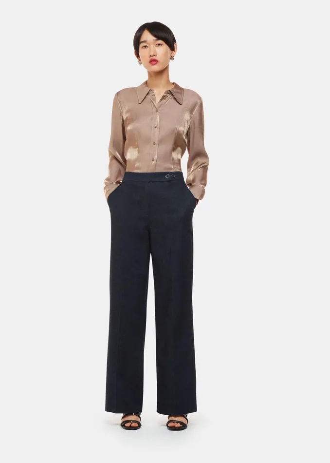 Women Tops Whistles Pewter Tara Metallic Shirt