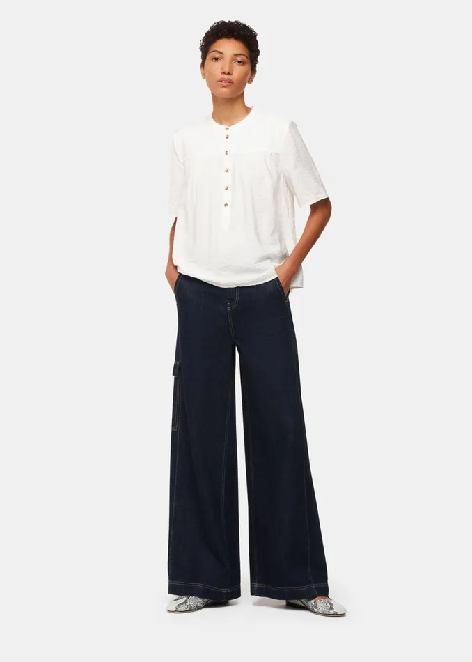 Women Tops Whistles White Freda Short Sleeve Top