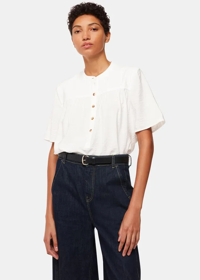 Women Tops Whistles White Freda Short Sleeve Top