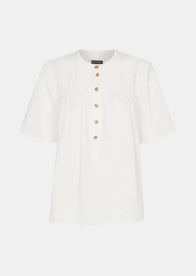 Women Tops Whistles White Freda Short Sleeve Top