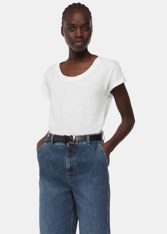 Women Tops Whistles White Wilma Scoop Neck TShirt