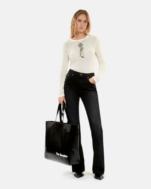 Women Trousers and Jeans The Kooples Black Flare Jeans Black Washed