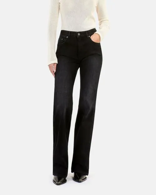 Women Trousers and Jeans The Kooples Black Flare Jeans Black Washed
