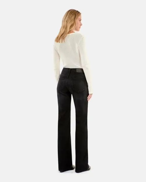 Women Trousers and Jeans The Kooples Black Flare Jeans Black Washed