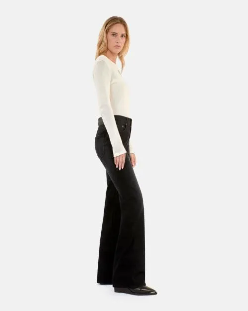 Women Trousers and Jeans The Kooples Black Flare Jeans Black Washed