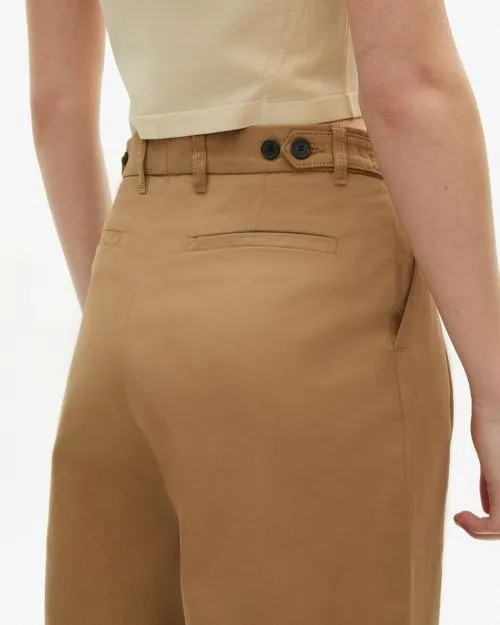 Women Trousers and Jeans The Kooples Camel Cotton And Linen Bermuda Shorts Brown