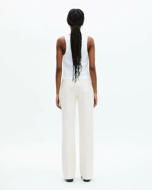 Women Trousers and Jeans The Kooples WideLeg Ecru Cotton Pants Ecru