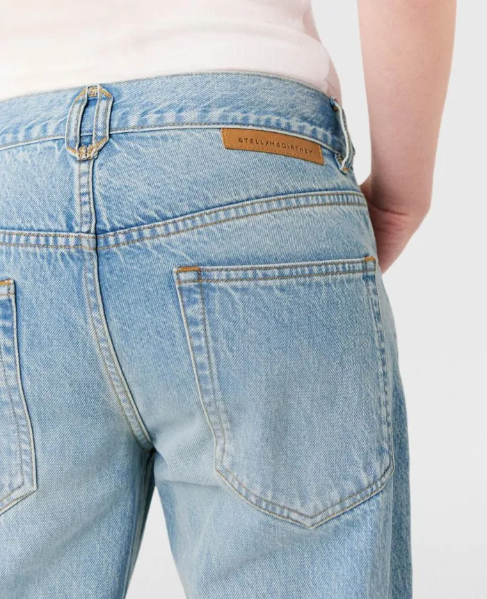 Women Trousers And Shorts Stella McCartney ClaspEmbellished LowRise Flared Jeans Vintage Wash Blue Denim