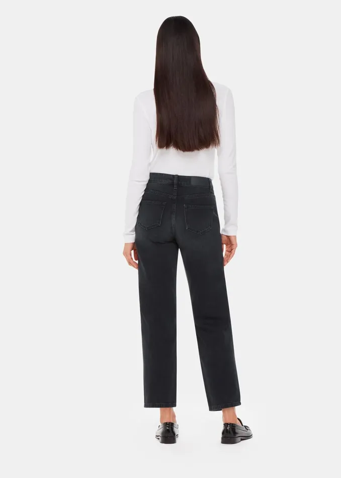 Women Trousers Whistles Black Authentic Hollie Button Jean