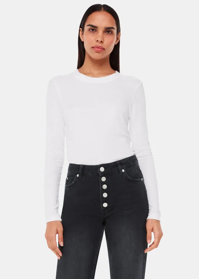 Women Trousers Whistles Black Authentic Hollie Button Jean
