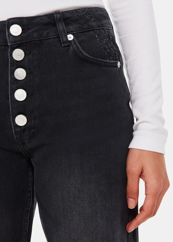 Women Trousers Whistles Black Authentic Hollie Button Jean