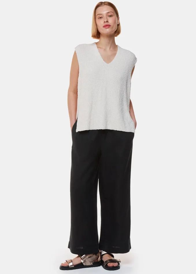 Women Trousers Whistles Black Linen Pocket Trouser