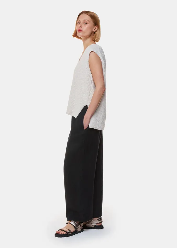 Women Trousers Whistles Black Linen Pocket Trouser