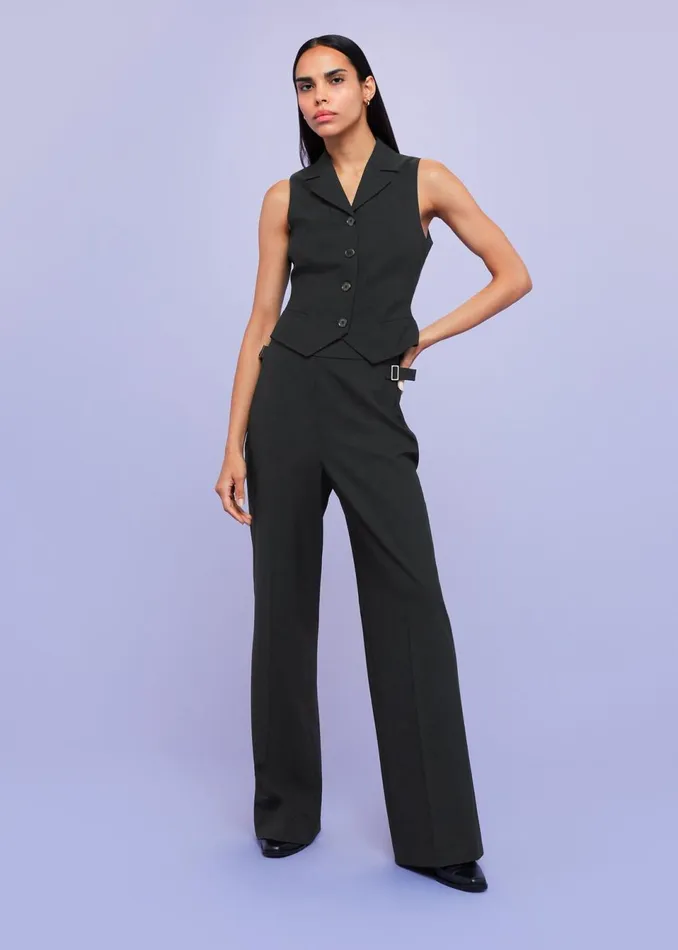 Women Trousers Whistles Black Sienna Wool Blend Trouser