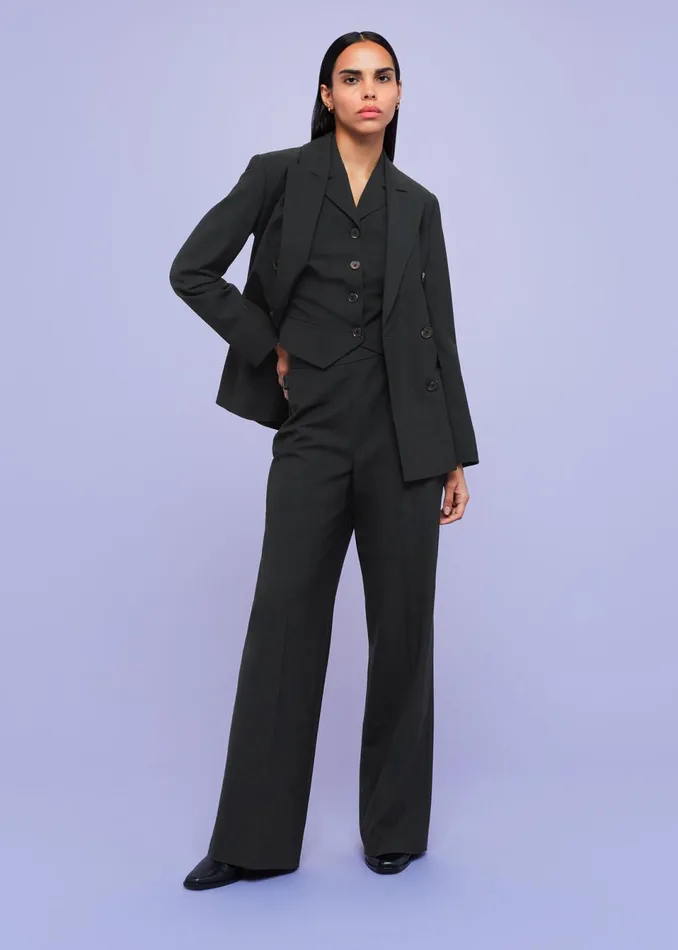 Women Trousers Whistles Black Sienna Wool Blend Trouser