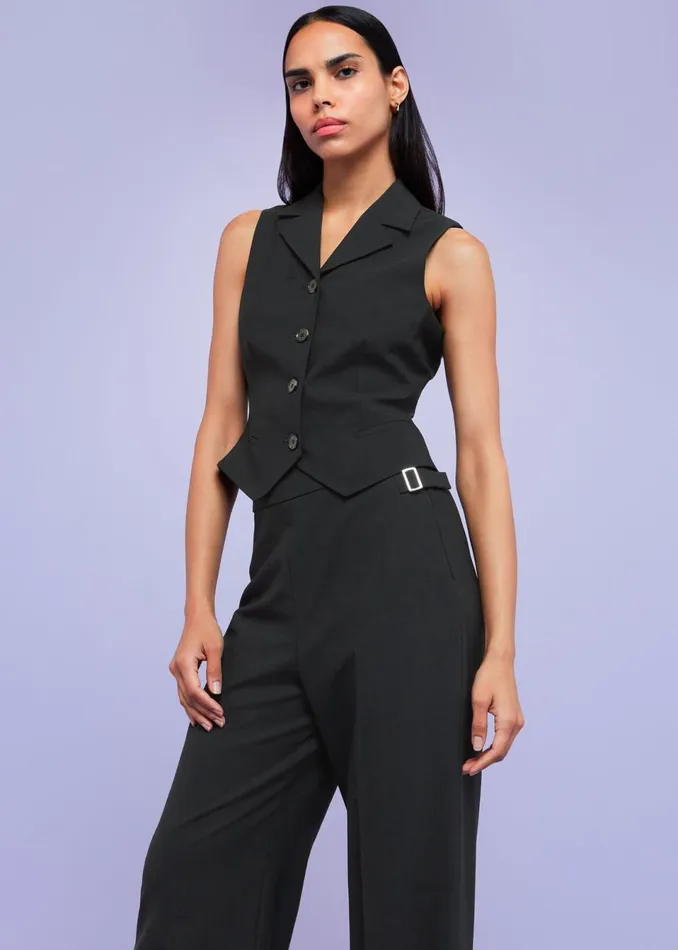 Women Trousers Whistles Black Sienna Wool Blend Trouser