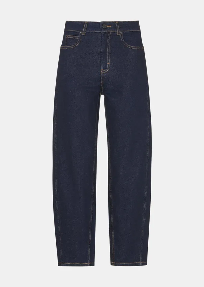 Women Trousers Whistles Dark Denim Stretch Barrel Leg Jean
