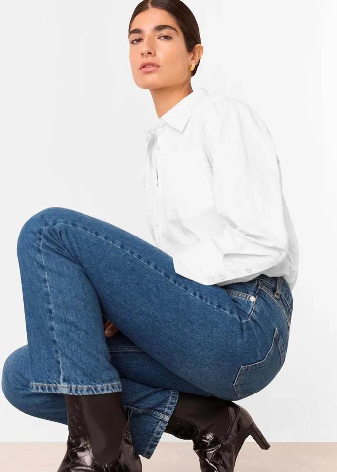 Women Trousers Whistles Denim Authentic Column Leg Jean