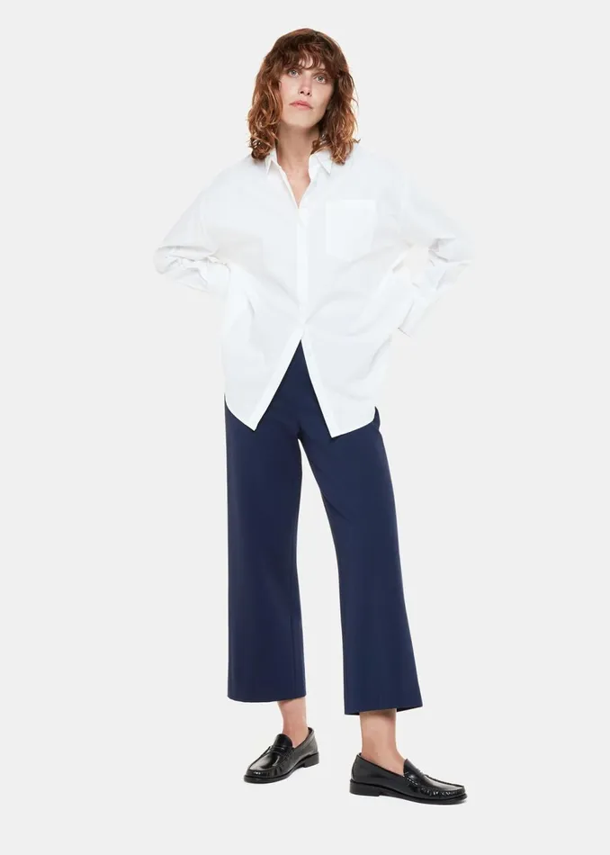 Women Trousers Whistles Navy Camilla Wide Leg Trouser