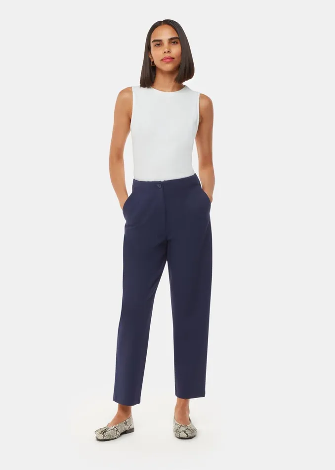 Women Trousers Whistles Navy Lila Ponte Trouser
