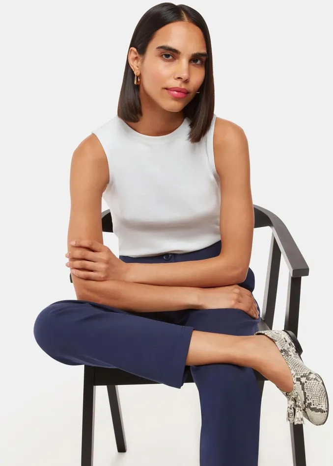 Women Trousers Whistles Navy Lila Ponte Trouser