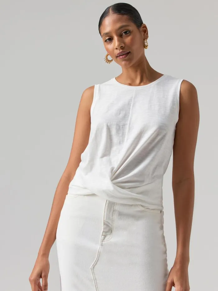 Women Twisted Tank White Sanctuary Clothing Tees and Tops
