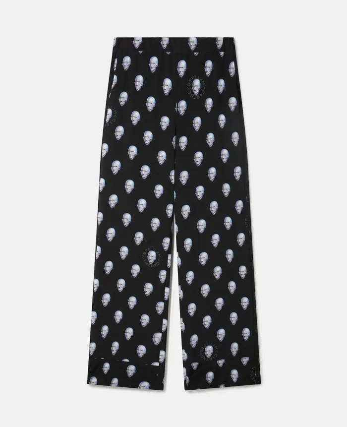WomenUnisex Trousers And Shorts Stella McCartney Sexy Robot Print Crepe De Chine Pyjama Trousers Multicolor WomenUnisex Trousers And Shorts Stella McCartney Sexy Robot Print Crepe De Chine Pyjama Trousers Multicolor