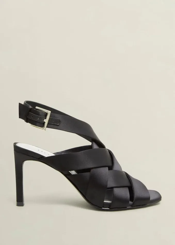 Women Velma Satin Sandals Black Hobbs Heels