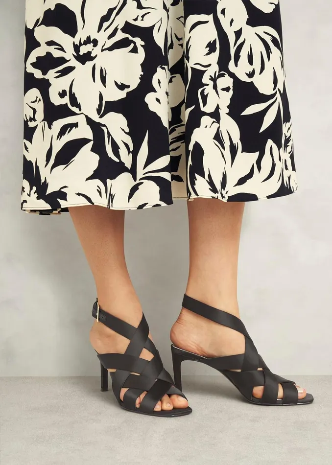 Women Velma Satin Sandals Black Hobbs Heels