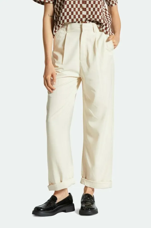 Women Victory Trouser Pant White Smoke Brixton Pants
