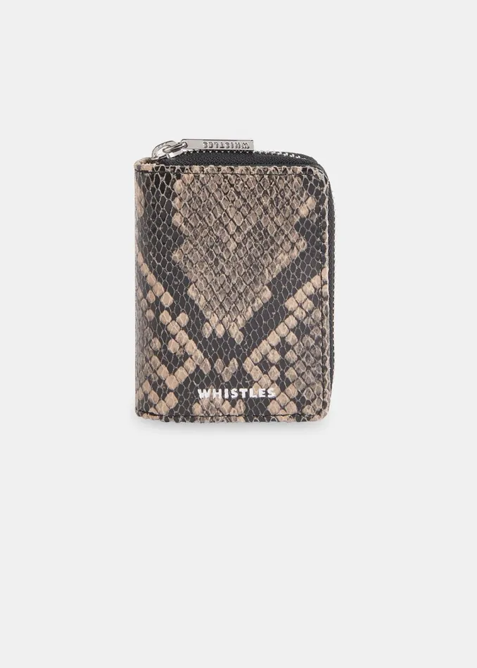 Women Wallets and Cardholders Whistles Multicolour Koa Snake Compact Purse
