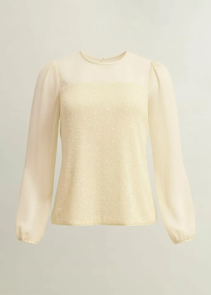Women Zariah Sequin Top Buttercream Hobbs Tops