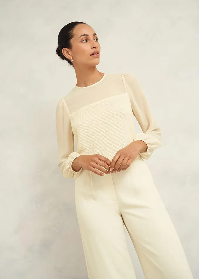 Women Zariah Sequin Top Buttercream Hobbs Tops