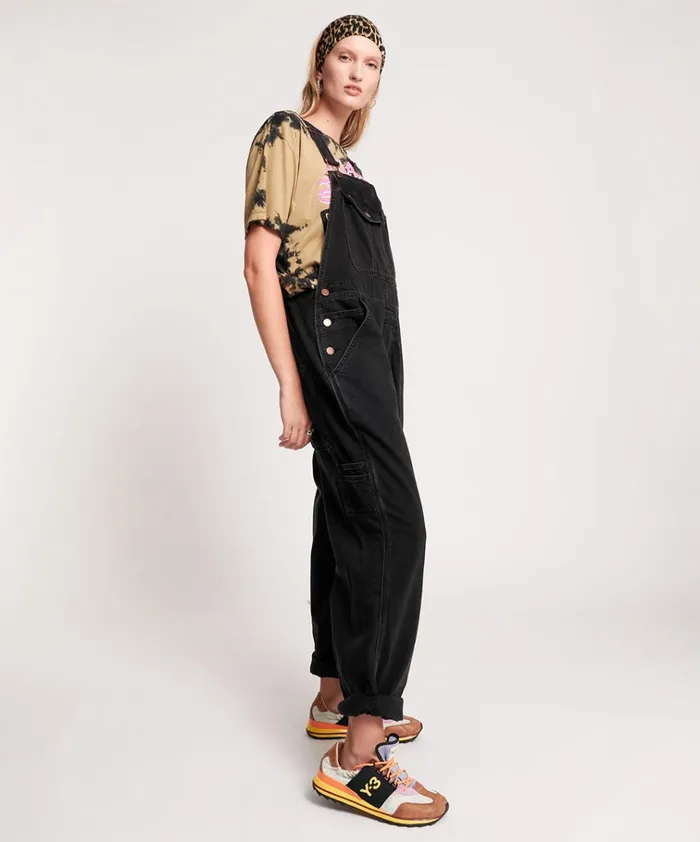 WORN BLACK STANTON ST OVERALLS Women One Teaspoon Denim Jumpsuits WORN BLACK STANTON ST OVERALLS Women One Teaspoon Denim Jumpsuits