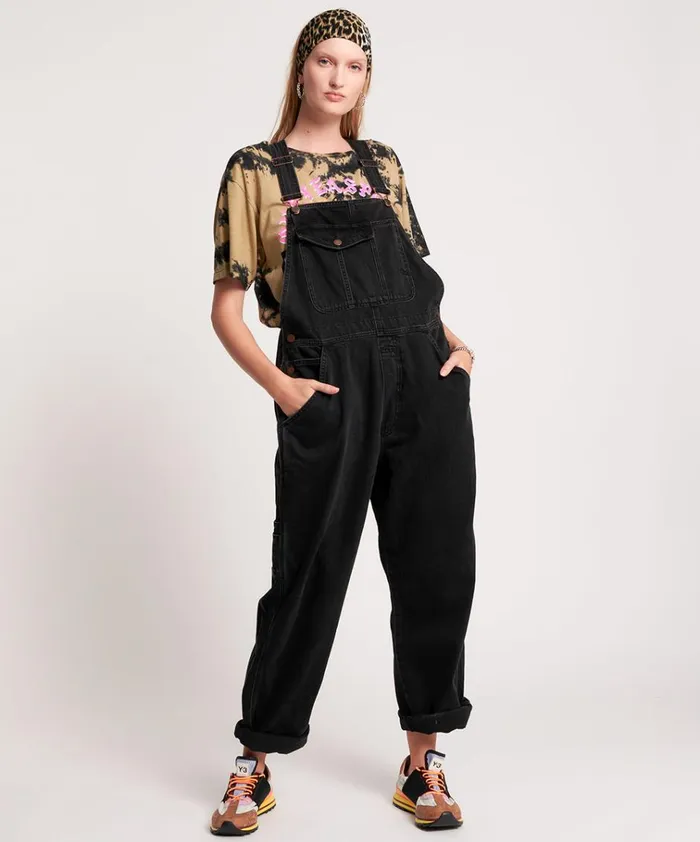 WORN BLACK STANTON ST OVERALLS Women One Teaspoon Denim Jumpsuits WORN BLACK STANTON ST OVERALLS Women One Teaspoon Denim Jumpsuits