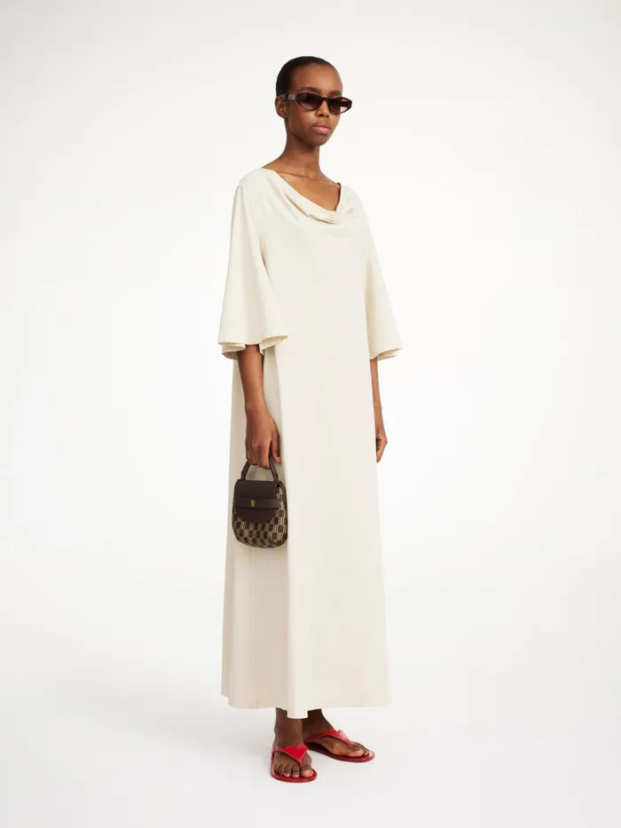 Yalia Maxi Dress Oyster Gray Women By Malene Birger Dresses